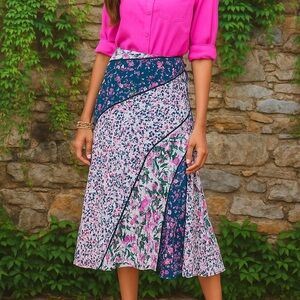 NWT DIANE VON FURSTENBERG Mariel Heal Small Bloom Patterned Skirt, XS
